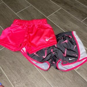 Little girl Nike athletic shorts.